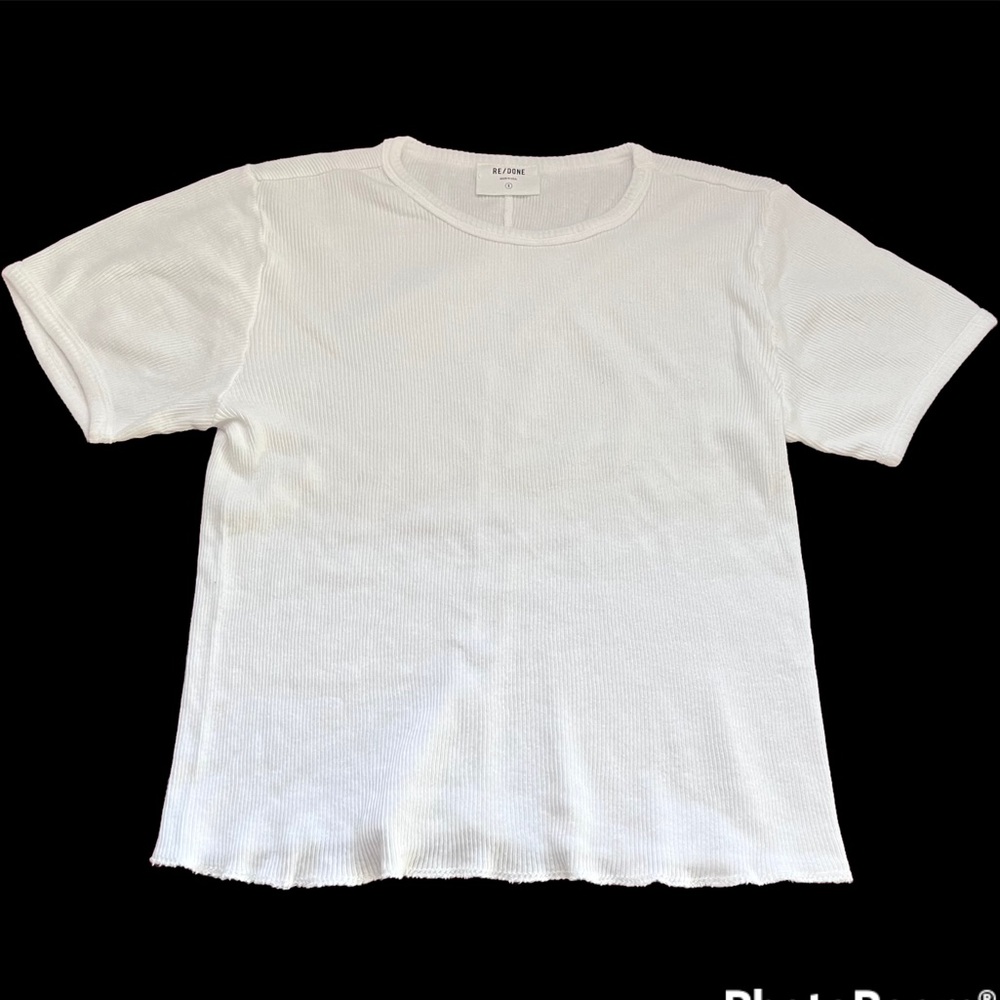 New without tag RE/DONE Ribbed Cap Sleeve Tee Comfortable Fabric Sz S